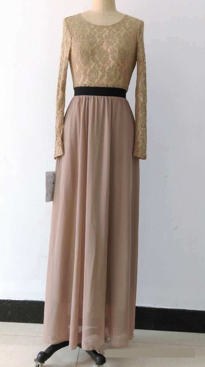 W25045  Long Sleeve Maxi Dress